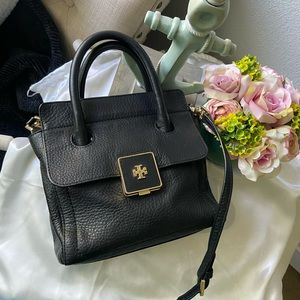 Tory burch Black leather Crossbody handbag